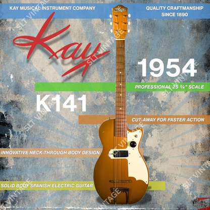 1954 Kay K141 Neck-Through Cutaway Tone Monster w/ Brand-New Gator HSC