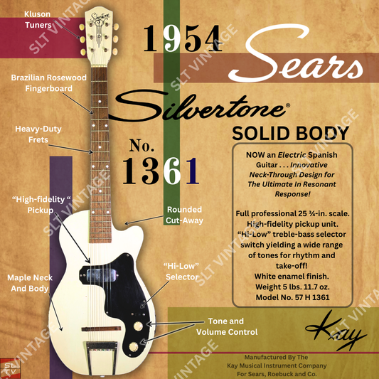 1954 Kay Silvertone 1361 Legendary Elmore James Model w/ OG Geib SSC - SUPER RARE!
