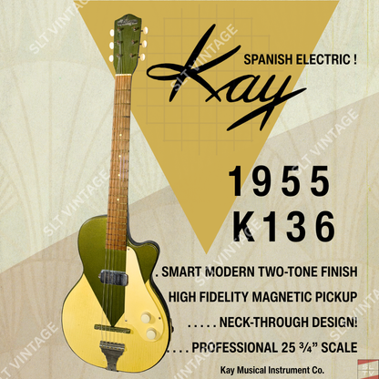 1955 Kay K136 w/ Brand New Gator HSC - RARE!