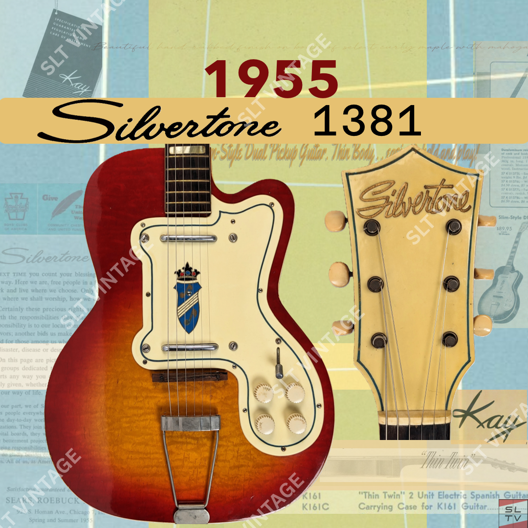 1955 Kay Silvertone 1381 Kay K161 Thin Twin, Super Clean!