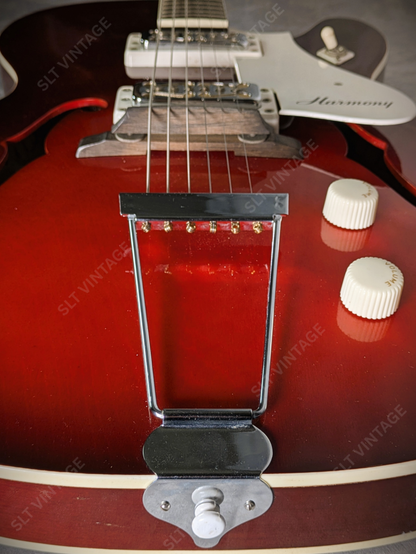 1968 Harmony H54 Rocket II Cherry Burst w/ OG Geib SSC, 10’ Cord and Extras