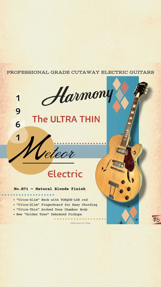 1961 Harmony H71 Meteor Natural Blonde OG Geib SSC and Extras!