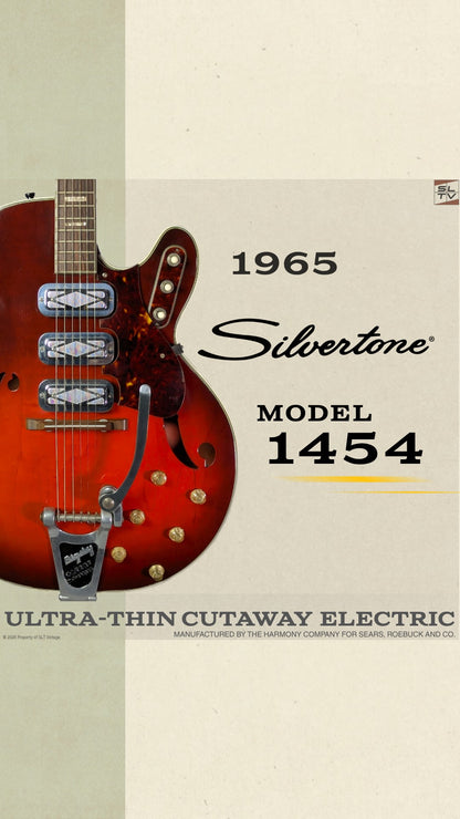 1965 Harmony Silvertone 1454 Cherry Burst OG Geib SSC Super Clean